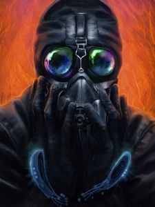 Preview wallpaper gas mask, mask, respirator, surrealism, art