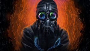 Preview wallpaper gas mask, mask, respirator, surrealism, art