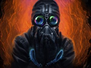 Preview wallpaper gas mask, mask, respirator, surrealism, art