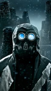 Preview wallpaper gas mask, mask, respirator, man, radiation