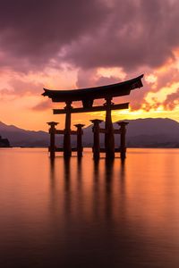 Preview wallpaper gate, china, sea, sunset, sky