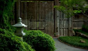 Preview wallpaper gate, garden, yard, lamp, china, style