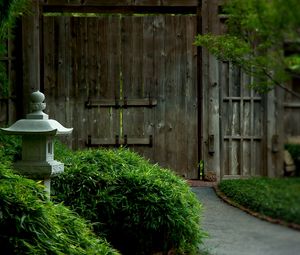 Preview wallpaper gate, garden, yard, lamp, china, style