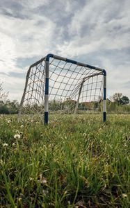 Preview wallpaper gate, net, field, grass, football, sport