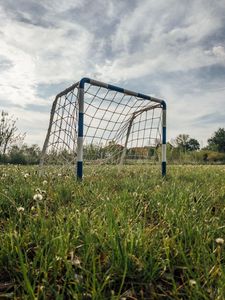 Preview wallpaper gate, net, field, grass, football, sport