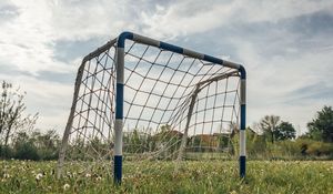 Preview wallpaper gate, net, field, grass, football, sport