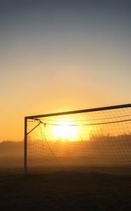 Preview wallpaper gate, net, sun, light, football, dark