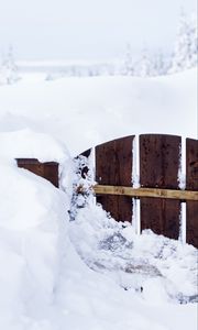 Preview wallpaper gate, snow, winter, fence