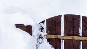 Preview wallpaper gate, snow, winter, fence