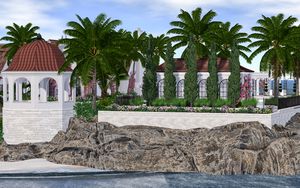 Preview wallpaper gazebo, architecture, palm trees