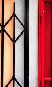 Preview wallpaper geometry, lattice, door, red, white