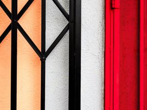 Preview wallpaper geometry, lattice, door, red, white