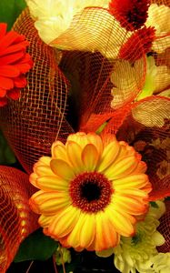 Preview wallpaper gerbera, colorful, flowers, bouquet, decoration