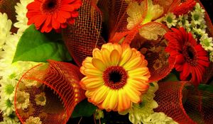 Preview wallpaper gerbera, colorful, flowers, bouquet, decoration