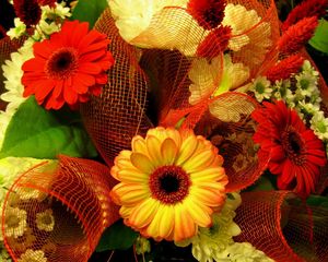 Preview wallpaper gerbera, colorful, flowers, bouquet, decoration