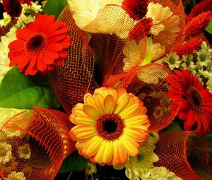 Preview wallpaper gerbera, colorful, flowers, bouquet, decoration