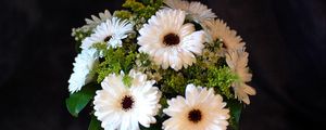 Preview wallpaper gerbera, flowers, bouquets, greens, vase