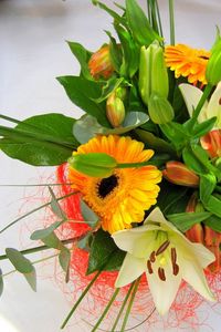 Preview wallpaper gerberas, lilies, flowers, bouquet, decoration