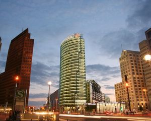 Preview wallpaper germany, berlin, potsdamer platz, morning, building, architecture