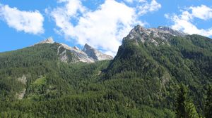 Preview wallpaper germany, hintersee, berchtesgaden, mountains, trees