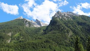 Preview wallpaper germany, hintersee, berchtesgaden, mountains, trees