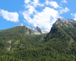 Preview wallpaper germany, hintersee, berchtesgaden, mountains, trees