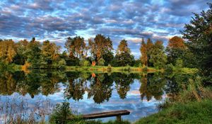 Preview wallpaper germany, lake, sky, grass, trees