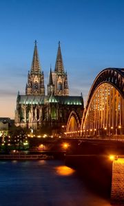 Preview wallpaper germany, night, bridge, light