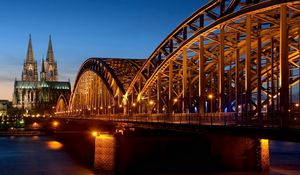 Preview wallpaper germany, night, bridge, light