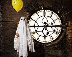 Preview wallpaper ghost, halloween, outfit, smiley, ball
