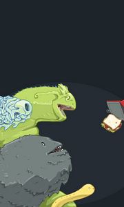 Preview wallpaper ghosts, animals, flying, sandwich