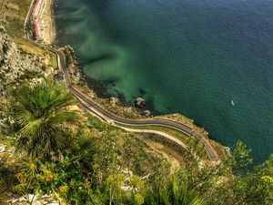 Preview wallpaper gibraltar, height, road, coast, gulf