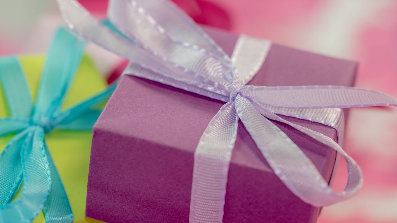 Wallpaper gift, wrap, ribbon, bright