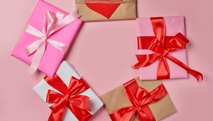 Preview wallpaper gifts, boxes, ribbons, pink, holiday