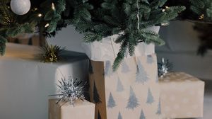 Preview wallpaper gifts, boxes, tree, decorations, new year, christmas