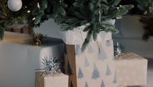 Preview wallpaper gifts, boxes, tree, decorations, new year, christmas