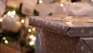 Preview wallpaper gifts, christmas tree, new year, christmas, blur