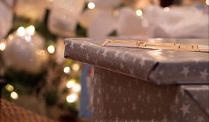 Preview wallpaper gifts, christmas tree, new year, christmas, blur