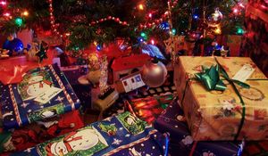 Preview wallpaper gifts, many, christmas tree, holiday, christmas, new year, mood