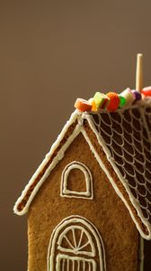 Preview wallpaper gingerbread house, baking, watering, dessert, christmas