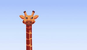 Preview wallpaper giraffe, art, vector, trees, bushes