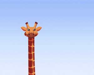 Preview wallpaper giraffe, art, vector, trees, bushes