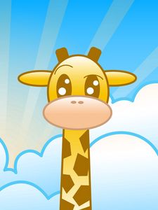 Preview wallpaper giraffe, clouds, lines, drawing