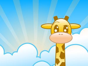 Preview wallpaper giraffe, clouds, lines, drawing