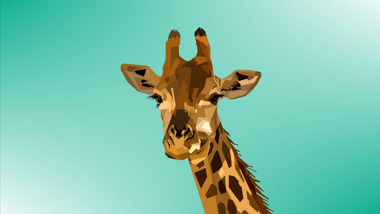 Wallpaper giraffe, vector, muzzle, art