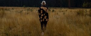 Preview wallpaper girl, alone, nature, mountains, grass
