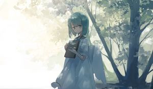 Preview wallpaper girl, angel, book, anime