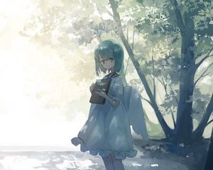 Preview wallpaper girl, angel, book, anime