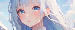 Preview wallpaper girl, angel, sky, rainbow, anime, art