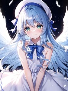 Preview wallpaper girl, angel, smile, wings, anime